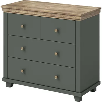 Komoda MOB Elvina S ZJU27 (zelená + dub lefkas tmavý)
