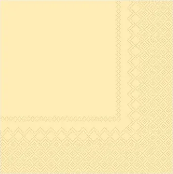 Papírový ubrousek Ubrousky 3-vrstvé Krémové 25x25cm