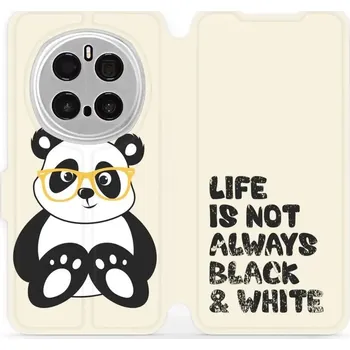Pouzdro na mobilní telefon Flipové pouzdro Mobiwear - Honor Magic7 Pro 5G - M041S Panda - life is not (Knížkové flip pouzdro, obal, kryt na mobil Honor Magic7 Pro 5G - M041S Panda - life is not, materiál Umělá kůže + TPU - ochrana 360°, stojánek, silikonová vanička, magnetické)