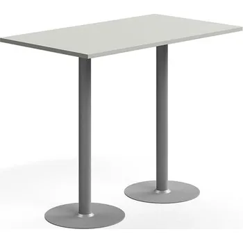 Barový stolek Barový stůl VERTICUS, 1400x800x1100 mm, světle šedá/stříbrná