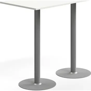 Jídelní stůl Barový stůl ALVA, 1400x700x1100 mm, vysokotlaký laminát, stříbrná/bílá