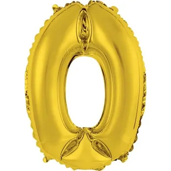 Balónek Fóliový balónek číslice 0 GoDan zlatý 35 cm