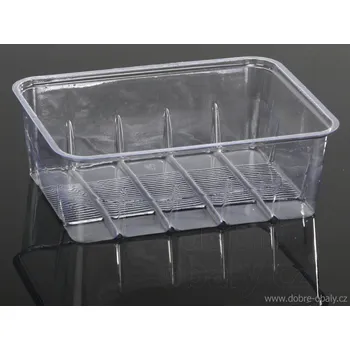 Vanička plastová hranatá 1200 ml čirá PVC - Vanička plastová hra