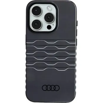 Pouzdro na mobilní telefon Audi Pouzdro IML MagSafe pro iPhone 15 Pro 6.1 černé/černé pevné pouzdro AU-IMLMIP15P-A6/D3-BK