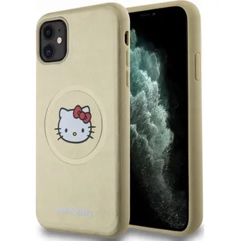 Pouzdro na mobilní telefon Sourcing Hello Kitty HKHMN61PGHCKD Pouzdro z kůže s hlavičkou pro iPhone 11 / Xr 6.1 zlaté/zlaté