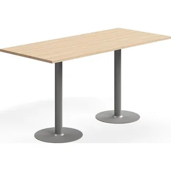 Barový stolek Barový stůl VERTICUS, 1800x800x900 mm, dub/stříbrná