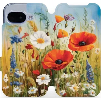 Pouzdro na mobilní telefon Flipové pouzdro Mobiwear - Google Pixel 9A - VP43S Letní louka (Knížkové flip pouzdro, obal, kryt na mobil Google Pixel 9A - VP43S Letní louka, materiál Umělá kůže + TPU - ochrana 360°, stojánek, silikonová vanička, magnetické zavírání)