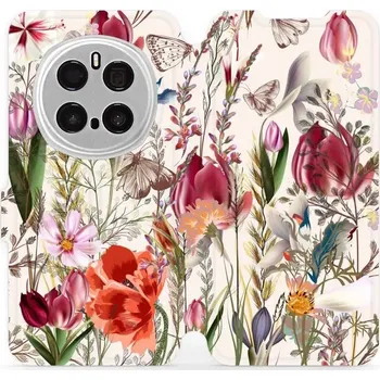 Pouzdro na mobilní telefon Flipové pouzdro Mobiwear - Honor Magic7 Pro 5G - MP01S Rozkvetlá louka (Knížkové flip pouzdro, obal, kryt na mobil Honor Magic7 Pro 5G - MP01S Rozkvetlá louka, materiál Umělá kůže + TPU - ochrana 360°, stojánek, silikonová vanička, magnetické zavírání)