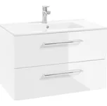 kielle Vega Skříňka včetně umyvadla,80x50x46 cm, 2 zásuvky, lesklá bílá