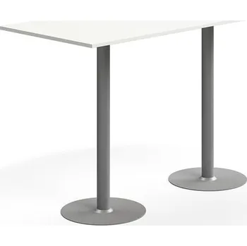 Jídelní stůl Barový stůl ALVA, 1800x800x1100 mm, vysokotlaký laminát, stříbrná/bílá