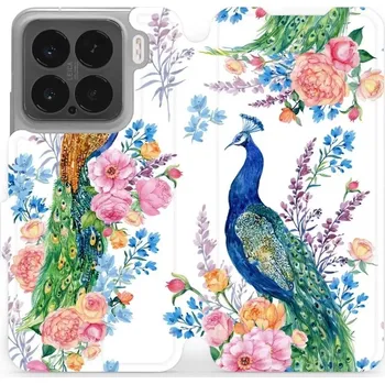 Pouzdro na mobilní telefon Flipové pouzdro Mobiwear - Xiaomi 15 - MX08S Pávi (Knížkové flip pouzdro, obal, kryt na mobil Xiaomi 15 - MX08S Pávi, materiál Umělá kůže + TPU - ochrana 360°, stojánek, silikonová vanička, magnetické zavírání)