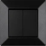 Elhard Vypínač Royal Premium č.5 s rámečkem, černý - kompletní