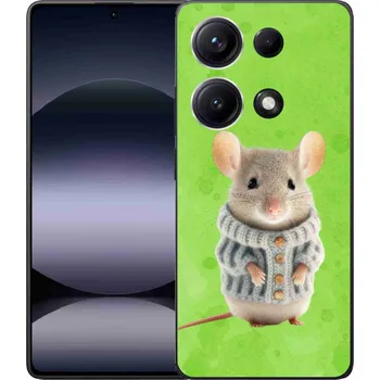 Pouzdro na mobilní telefon Gelový kryt mmCase na Xiaomi Redmi Note 14S - myška ve svetru