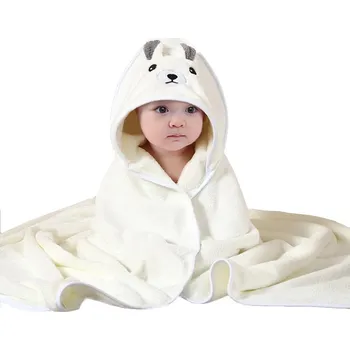 Měkoučká osuška s kapucí pro miminko s obrázkem | dětská osuška, dětský župan - bílá 2