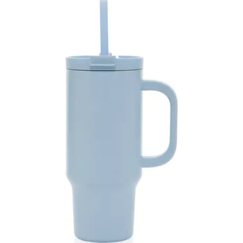 Termohrnek Uzavíratelný nerez termohrnek s brčkem, 480ml, XD Design, světle modrý