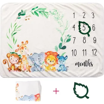 Dětská deka Milníková foto deka pro miminko flísová růstová | deka pro miminko, fotodeka - zvíře