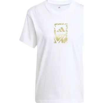Dámské tričko Dámské triko adidas TECH METALLIC TEE M Bílá, Zlatá