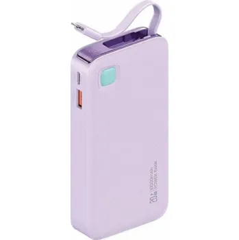 Powerbanka Usams Powerbanka USAMS Powerbank s navíjecím kabelem Lightning 10000 mAh PD 20W Fast Charge XY Series fialová/fialová 10KCD22503 (US-CD225)