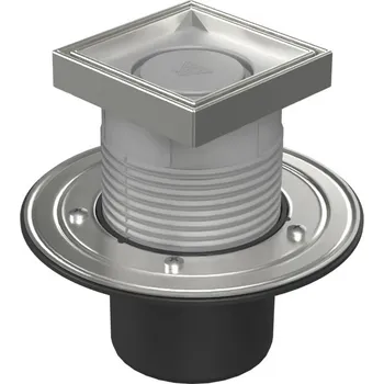 kanalizace Podlahová vpusť spodní D110, nerez příruba, rámeček, mřížka CERAMICS 125