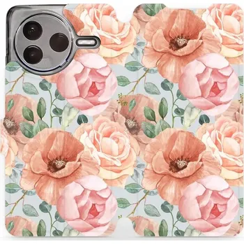 Pouzdro na mobilní telefon Flipové pouzdro Mobiwear - Xiaomi POCO F7 Pro 5G - MP02S Pastelové květy (Knížkové flip pouzdro, obal, kryt na mobil Xiaomi POCO F7 Pro 5G - MP02S Pastelové květy, materiál Umělá kůže + TPU - ochrana 360°, stojánek, silikonová vanička, magnetické zavírání