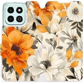 Pouzdro na mobilní telefon Flipové pouzdro Mobiwear - Honor X6b - VP75S Podzimní květy (Knížkové flip pouzdro, obal, kryt na mobil Honor X6b - VP75S Podzimní květy, materiál Umělá kůže + TPU - ochrana 360°, stojánek, silikonová vanička, magnetické zavírání)