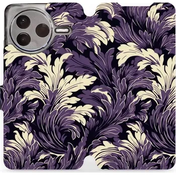 Pouzdro na mobilní telefon Flipové pouzdro Mobiwear - Xiaomi POCO F7 Pro 5G - VA46S Fialové rostliny (Knížkové flip pouzdro, obal, kryt na mobil Xiaomi POCO F7 Pro 5G - VA46S Fialové rostliny, materiál Umělá kůže + TPU - ochrana 360°, stojánek, silikonová vanička, magnetické zavírá