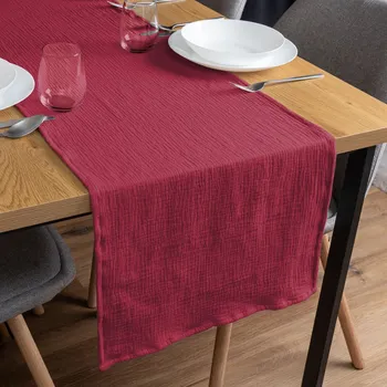 ubrus Mušelínový běhoun na stůl MSN-042 Malinově červený 20x120 cm