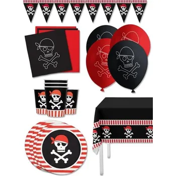 Party dekorace Funiglobal Kits - Prémiová sada party dekorací pirát pro 8 lidí - Pirates Party -