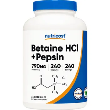 Fitness strava Nutricost Betaine HCI + Pepsin Capsules