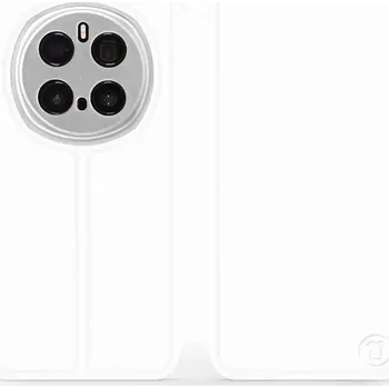 Pouzdro na mobilní telefon Flipové pouzdro Mobiwear - Honor Magic7 Pro 5G - Bílé a šedé (Knížkové flip pouzdro, obal, kryt na mobil Honor Magic7 Pro 5G - Bílé a šedé, materiál Umělá kůže + TPU - ochrana 360°, stojánek, silikonová vanička, magnetické zavírání)