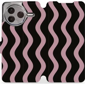 Pouzdro na mobilní telefon Flipové pouzdro Mobiwear - Xiaomi POCO F7 Pro 5G - VA54S Fialové vlnky (Knížkové flip pouzdro, obal, kryt na mobil Xiaomi POCO F7 Pro 5G - VA54S Fialové vlnky, materiál Umělá kůže + TPU - ochrana 360°, stojánek, silikonová vanička, magnetické zavírání)