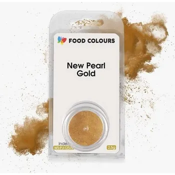 Jedlá dekorace na dort Jedlá prachová perleťová barva Food Colours New Pearl Gold (2,5 g) Zlatá