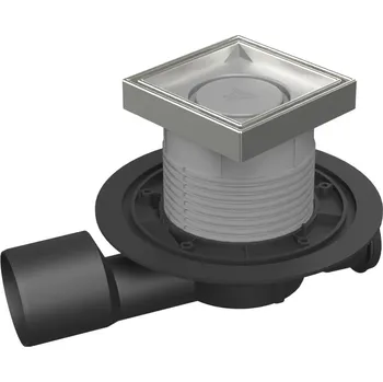 Odvodňovací žlab Podlahová vpusť průběžná D50/75 NEPTUN, nerez rámeček, mřížka CERAMICS 125