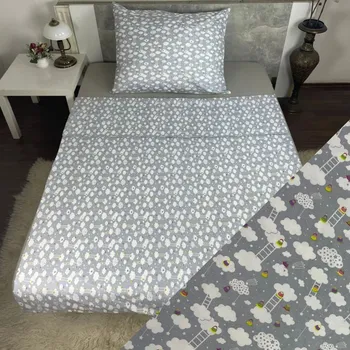 Povlečení Dětské bavlněné povlečení, jednolůžko - Mráčky