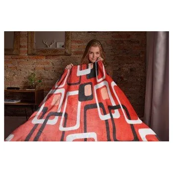Mikroflanelová deka Kostka 150x200 cm červená