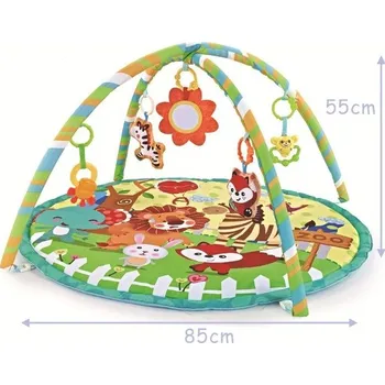 Hrací deka Edukační hrací deka s hrazdičkou pro miminka | hrací podložka, baby gym - A2