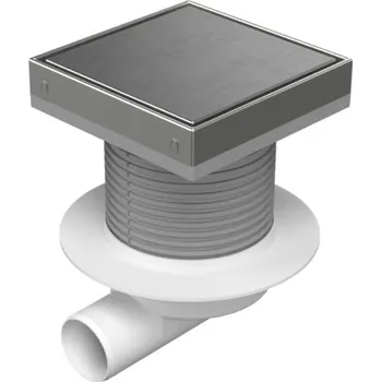 Podlahová vpusť boční D50, límec, nerez rámeček, mřížka STEEL 150