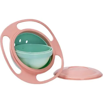 Dětská gyro miska 360 proti vylití pro snadné krmení | dětská miska, dětské nádobí - Růžový