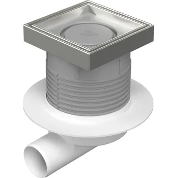 Podlahová vpusť boční D50, NEPTUN, límec, nerez rámeček, mřížka CERAMICS 125