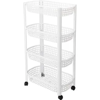 Servírovací stolek Excellent Kuchyňský vozík 4patrový 79 cm bílá