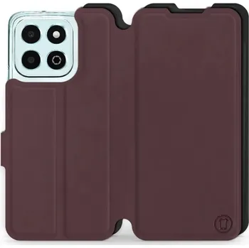 Pouzdro na mobilní telefon Flipové pouzdro Mobiwear Semiš - Honor X6b - Bordové & Černé (Knížkové semišové flip pouzdro, obal, kryt na mobil Honor X6b - Bordové & Černé, materiál semiš + TPU, ochrana 360°, stojánek, silikonová vanička, magnetické zavírání)