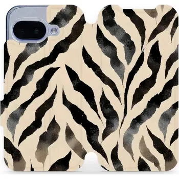 Pouzdro na mobilní telefon Flipové pouzdro Mobiwear - Google Pixel 9A - VA53S Zebří (Knížkové flip pouzdro, obal, kryt na mobil Google Pixel 9A - VA53S Zebří, materiál Umělá kůže + TPU - ochrana 360°, stojánek, silikonová vanička, magnetické zavírání)