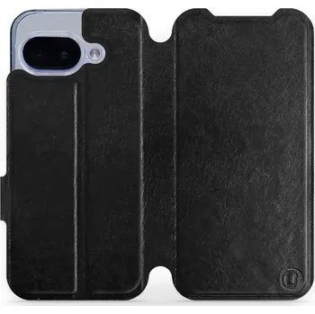 Pouzdro na mobilní telefon Flipové pouzdro Mobiwear - Google Pixel 9A - Černé a šedé (Knížkové flip pouzdro, obal, kryt na mobil Google Pixel 9A - Černé a šedé, materiál Umělá kůže + TPU - ochrana 360°, stojánek, silikonová vanička, magnetické zavírání)