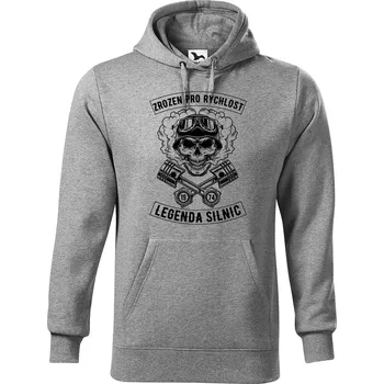 Pánská mikina DOBRÝ TRIKO Pánská mikina s potiskem Zrozen pro rychlost Velikost pánské mikiny: 4XL, Barva: Tmavě šedý melír