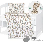 Dětské bavlněné povlečení 90x135+45x60 Medvídek v trávě