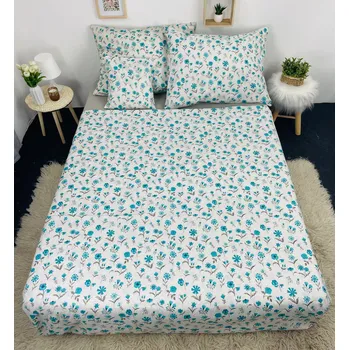 Povlečení Francouzské bavlněné povlečení - Tyrkysová louka