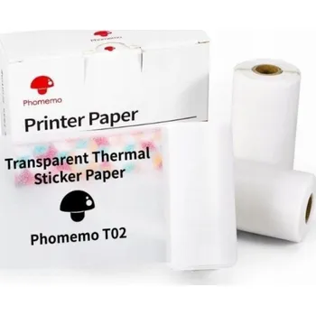 Samolepící etiketa Phomemo Samolepicí papírové samolepky průhledné, Phomemo T02 M02 PRO M03 M04 / Q22-TTRMS