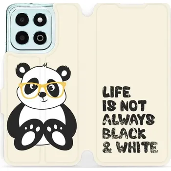 Pouzdro na mobilní telefon Flipové pouzdro Mobiwear - Honor X6b - M041S Panda - life is not (Knížkové flip pouzdro, obal, kryt na mobil Honor X6b - M041S Panda - life is not, materiál Umělá kůže + TPU - ochrana 360°, stojánek, silikonová vanička, magnetické zavírání)