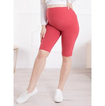 FMM Krátké těhotenské legíny Basic karmínově červené bavlněné Velikost: M