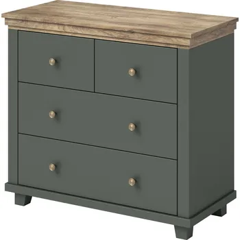 Komoda MOB Elvina S Typ 27 (tmavě zelená + dub lefkas)